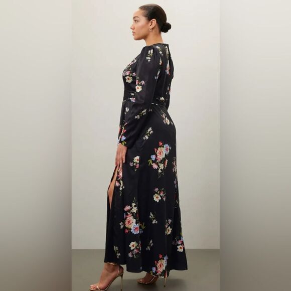 leena for Mac Duggal Faux Wrap Floral Gown Dress Size 2 - Picture 4 of 11